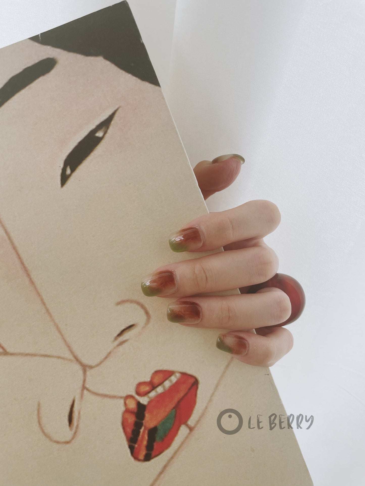 Le Berry “Kyoto” Squoval Handmade Press On Nails False Nails - Le Berry
