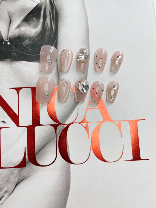 Le Berry Pink Princess Long Squoval Handmade Press On Nails False Nails - Le Berry