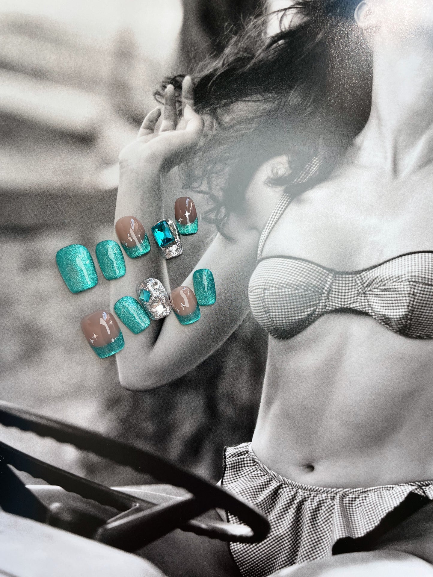 Le Berry Summer Night Long/Short Squoval Handmade Press On Nails False Nails - Le Berry