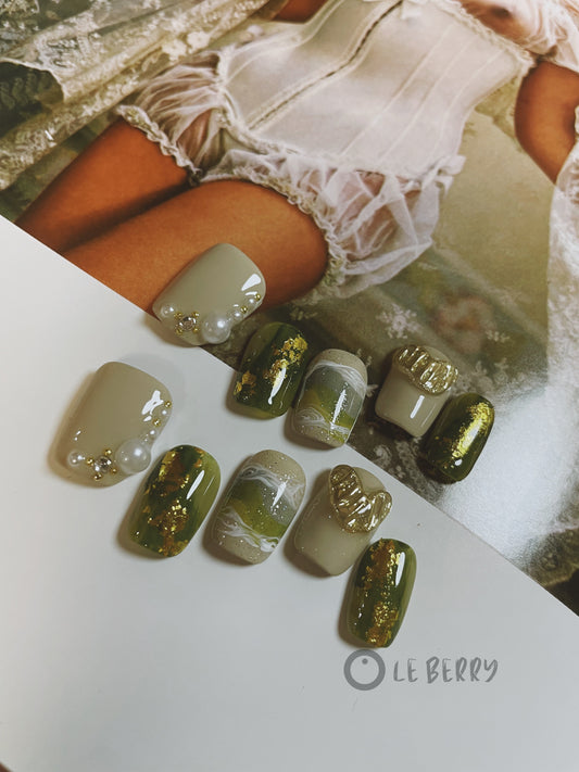 Le Berry Monet Squoval Handmade Press On Nails False Nails - Le Berry