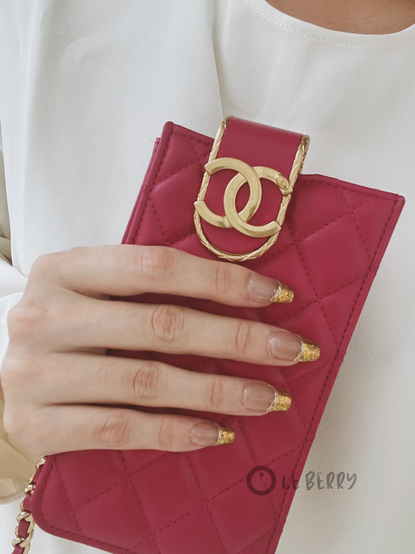 Le Berry Golden Short/Long Squoval Handmade Press On Nails False Nails - Le Berry