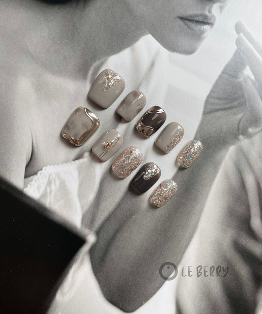 Le Berry “Pompeii” Squoval Handmade Press On Nails False Nails - Le Berry