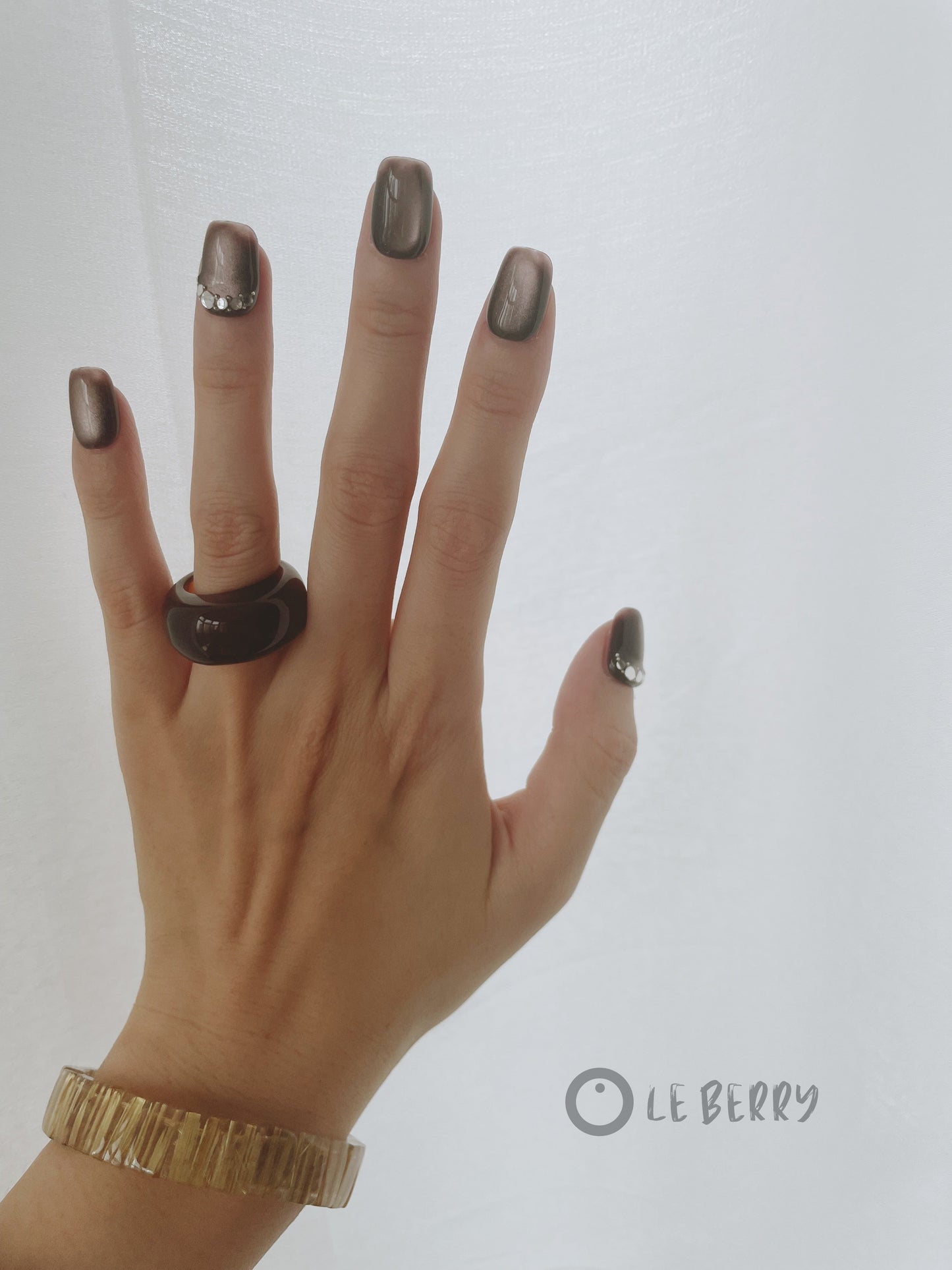 Le Berry Wild Rose Squoval Handmade Press On Nails False Nails - Le Berry