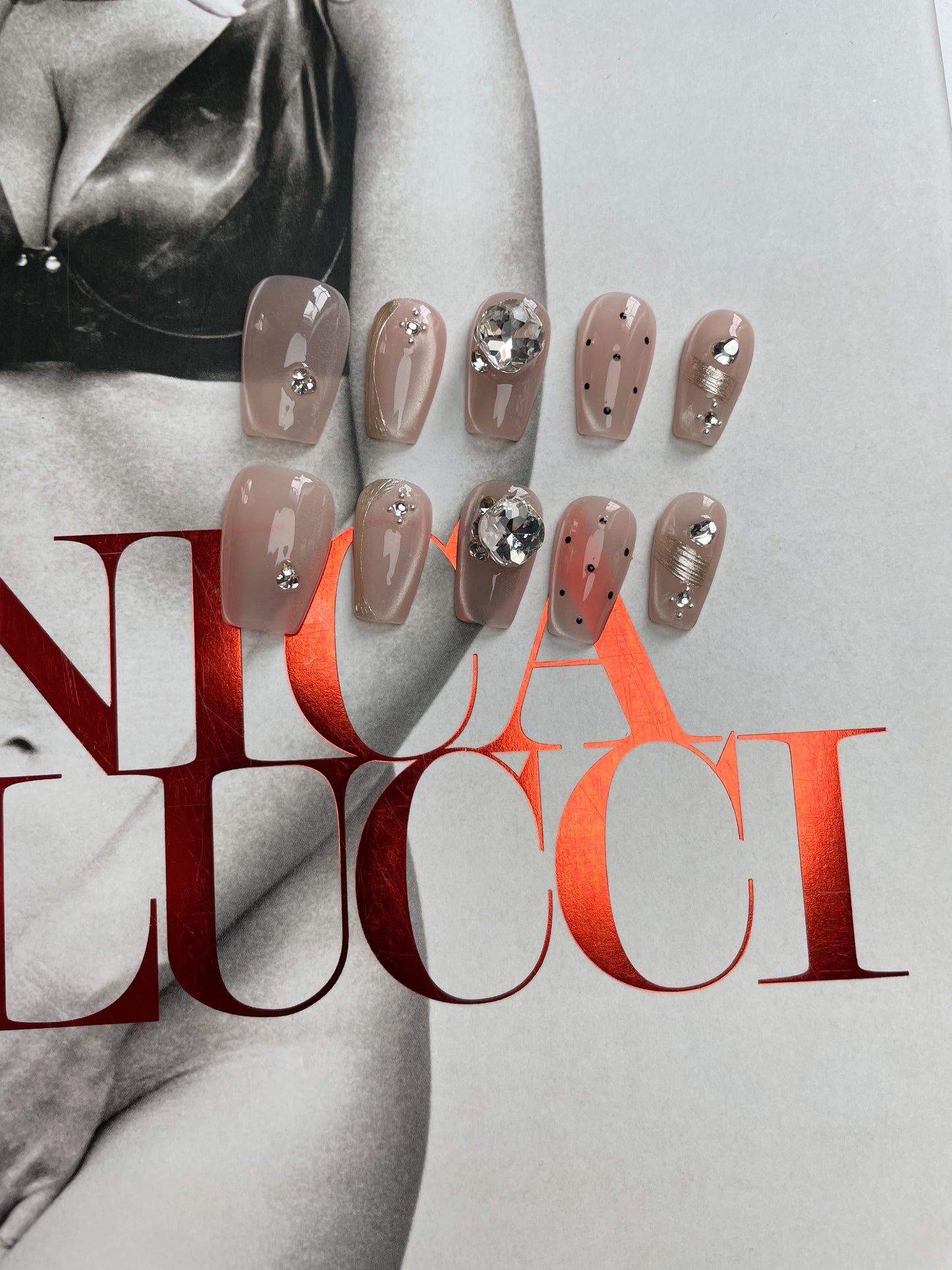 Le Berry Pink Princess Long Squoval Handmade Press On Nails False Nails - Le Berry