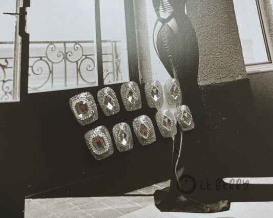 Le Berry Sparkling Squoval Handmade Press On Nails False Nails - Le Berry