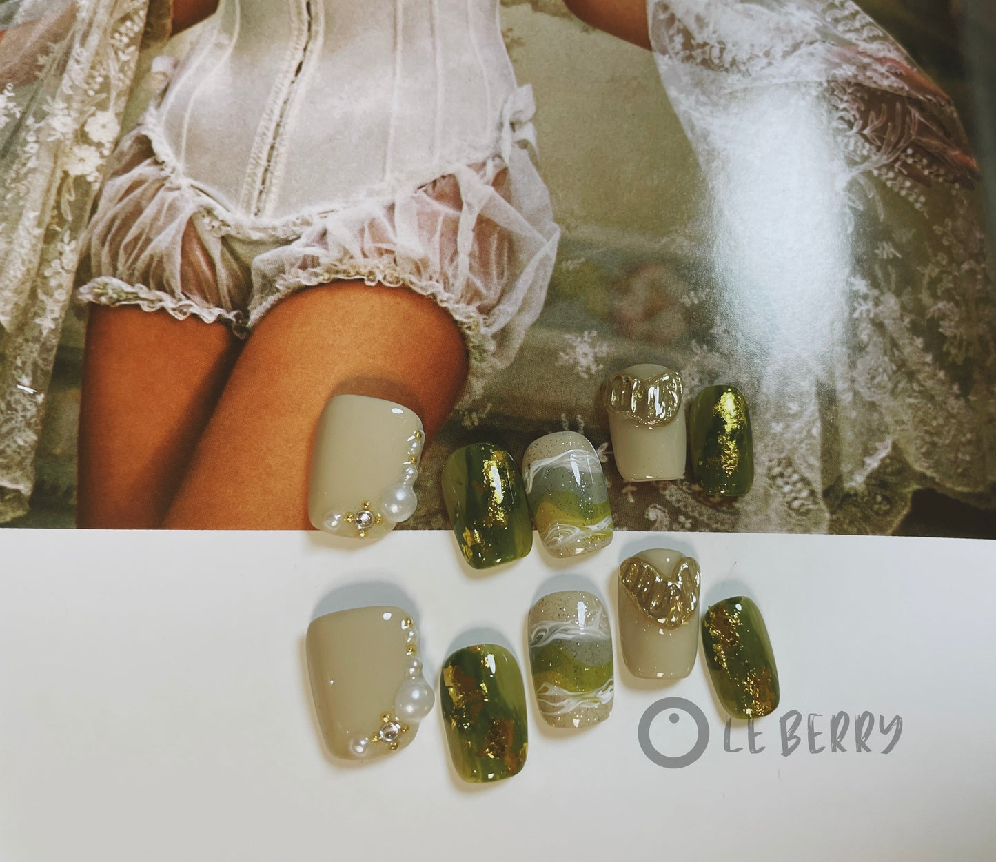 Le Berry Monet Squoval Handmade Press On Nails False Nails - Le Berry