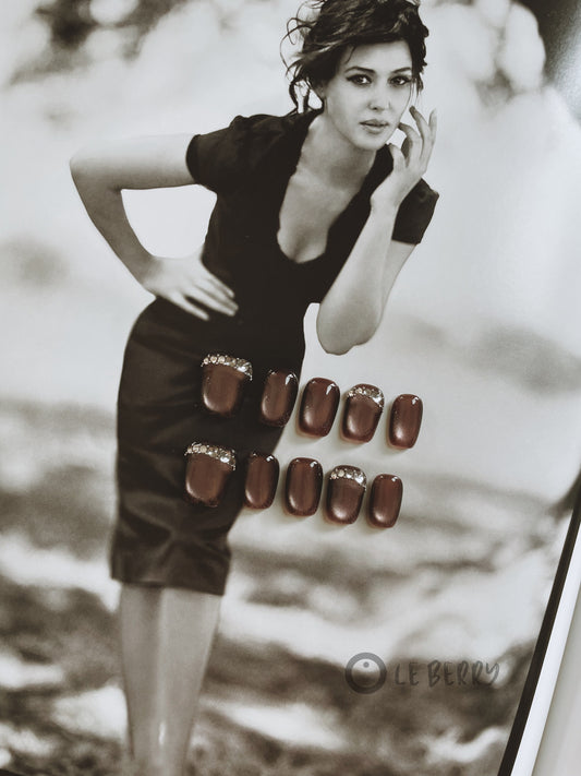 Le Berry Wild Rose Squoval Handmade Press On Nails False Nails - Le Berry