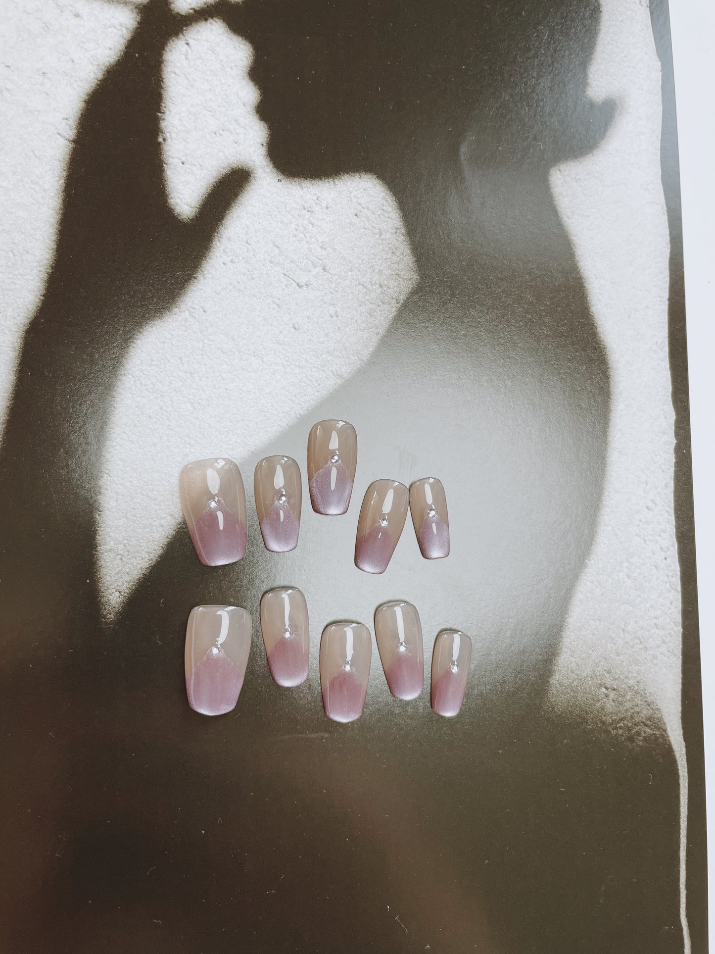 Le Berry Purple Ballet Long/Short Squoval Handmade Press On Nails False Nails - Le Berry