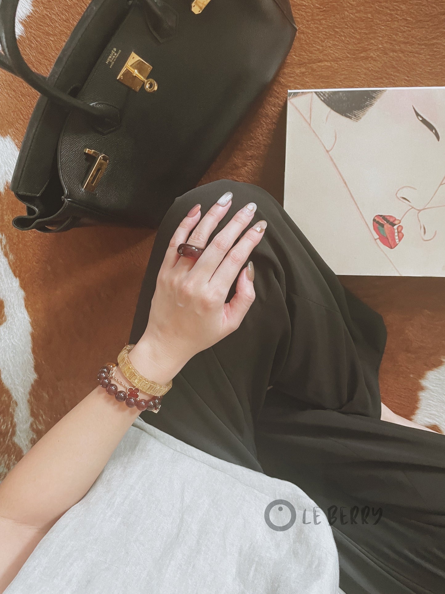 Le Berry Memory Almond Handmade Press On Nails False Nails - Le Berry