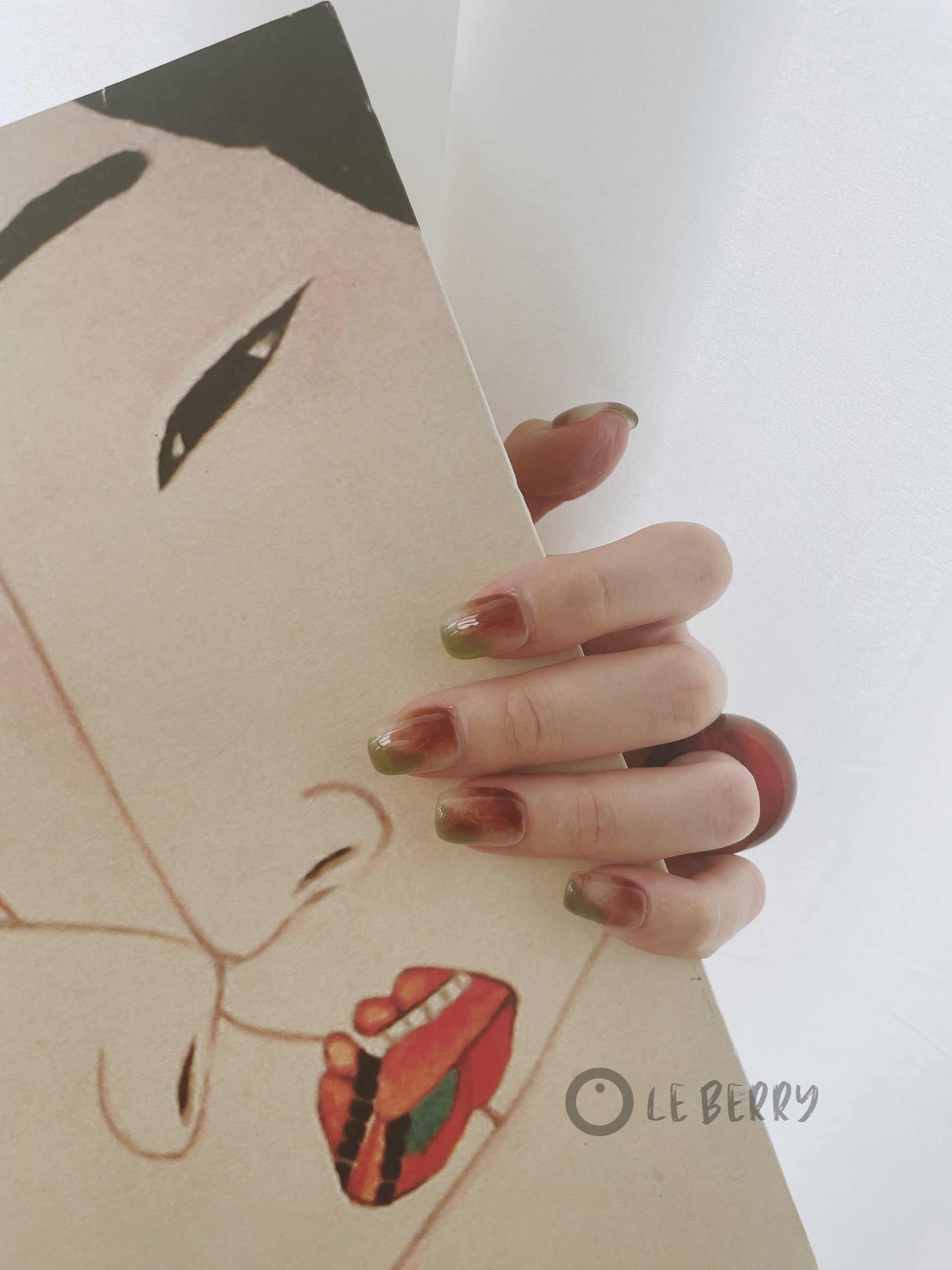 Le Berry “Kyoto” Squoval Handmade Press On Nails False Nails - Le Berry