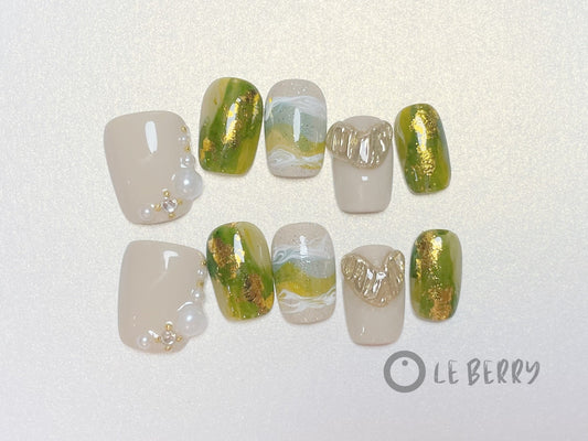 Le Berry Monet Squoval Handmade Press On Nails False Nails - Le Berry