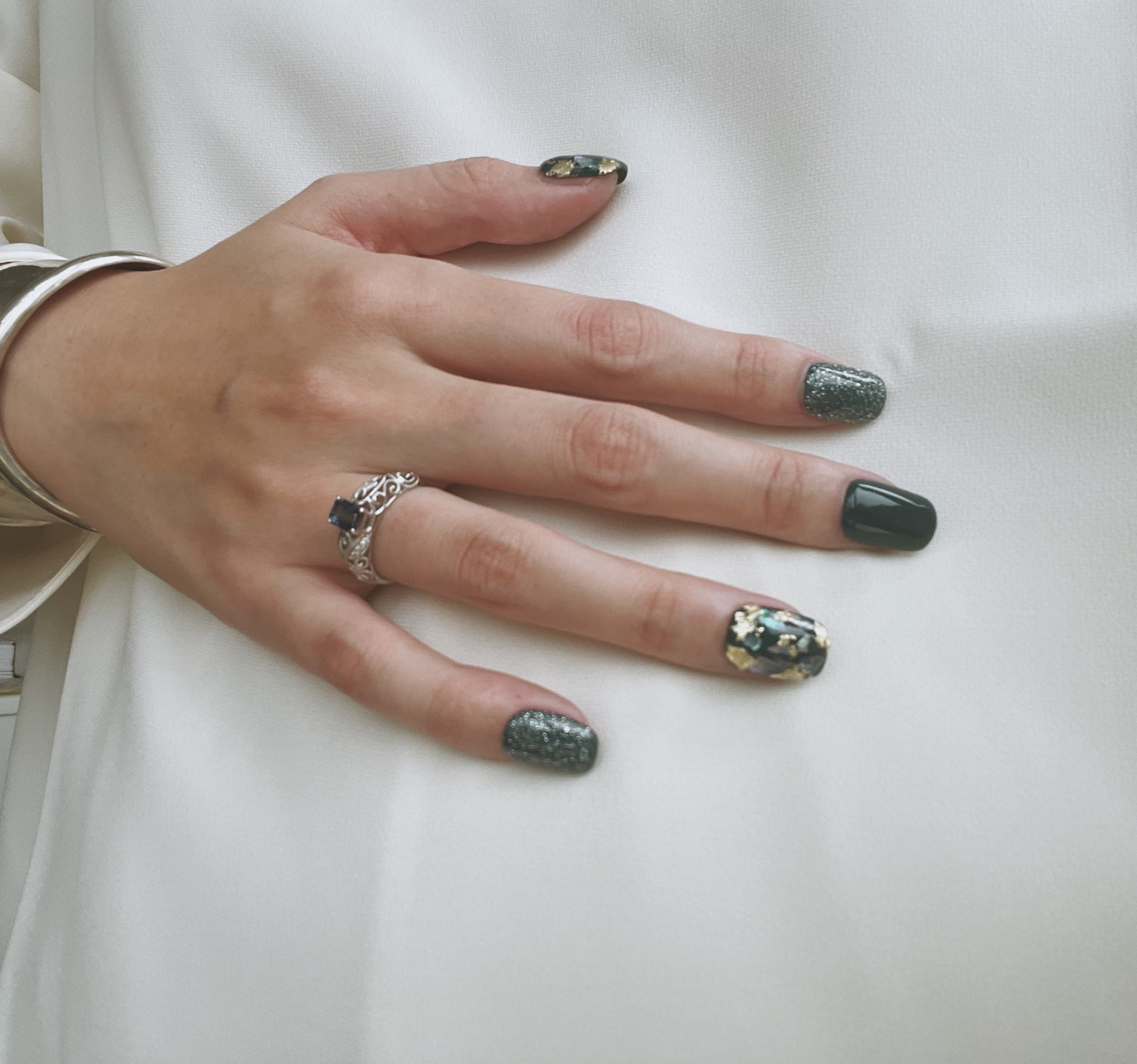 Le Berry “Starry Night” Squoval Handmade Press On Nails False Nails - Le Berry