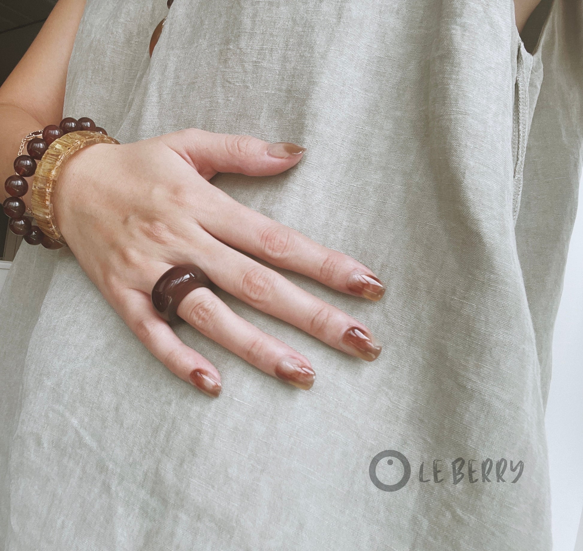 Le Berry “Kyoto” Squoval Handmade Press On Nails False Nails - Le Berry