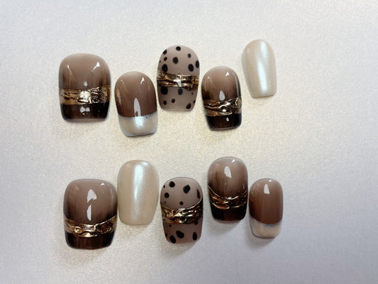 Le Berry Versailles Squoval Handmade Short Nails Press On Nails False Nails - Le Berry