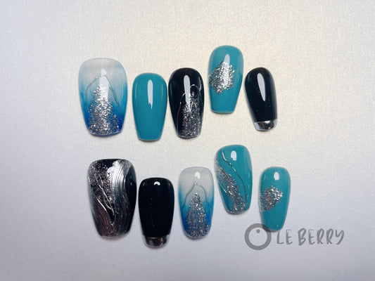 Le Berry After Rain Long/Short Squoval Handmade Press On Nails False Nails - Le Berry