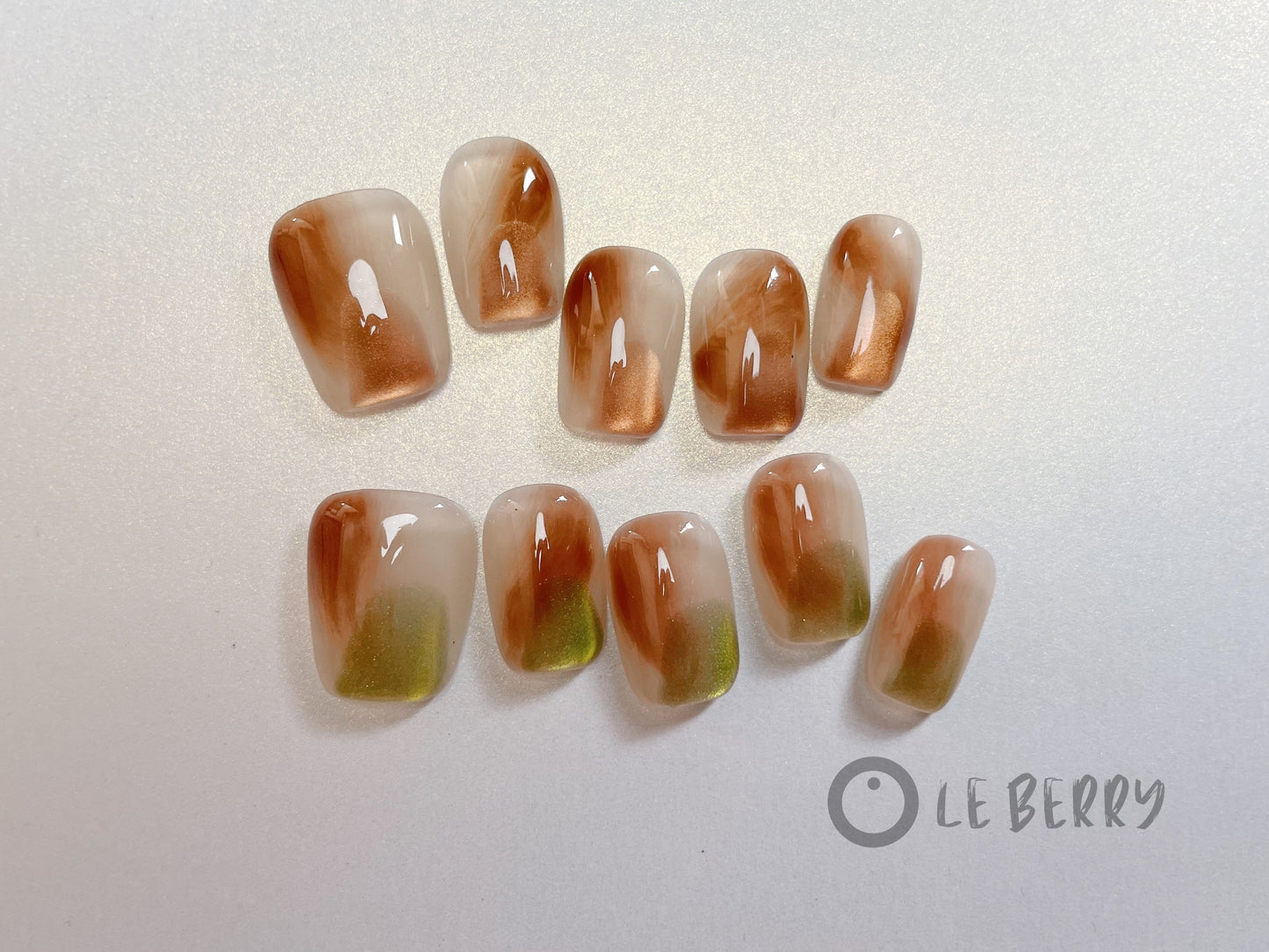 Le Berry “Kyoto” Squoval Handmade Press On Nails False Nails - Le Berry