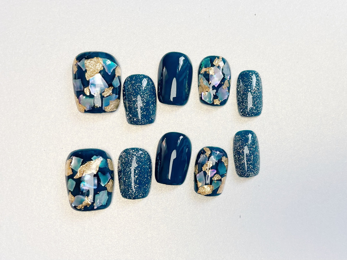 Le Berry “Starry Night” Squoval Handmade Press On Nails False Nails - Le Berry