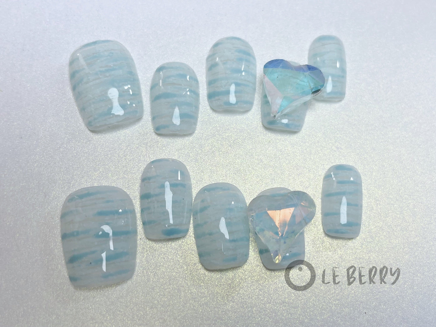 Le Berry “Mojito” Squoval Handmade Press On Nails False Nails - Le Berry