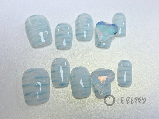 Le Berry “Mojito” Squoval Handmade Press On Nails False Nails - Le Berry