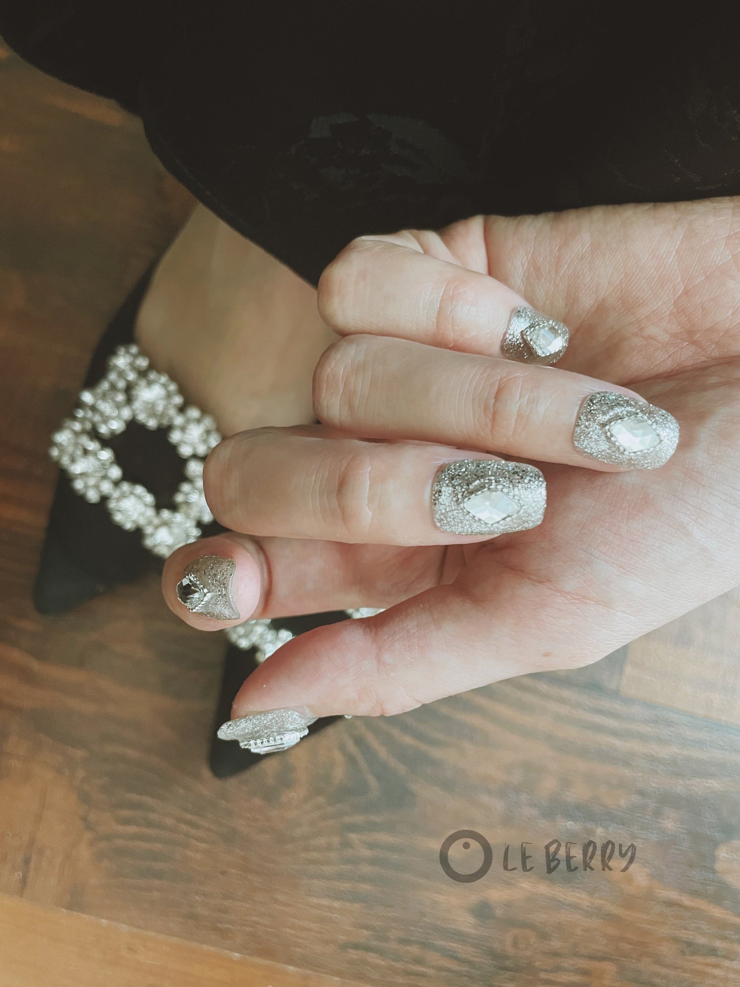 Le Berry Sparkling Squoval Handmade Press On Nails False Nails - Le Berry