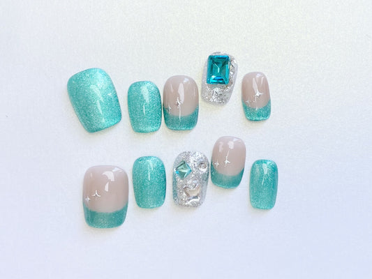 Le Berry Summer Night Long/Short Squoval Handmade Press On Nails False Nails - Le Berry