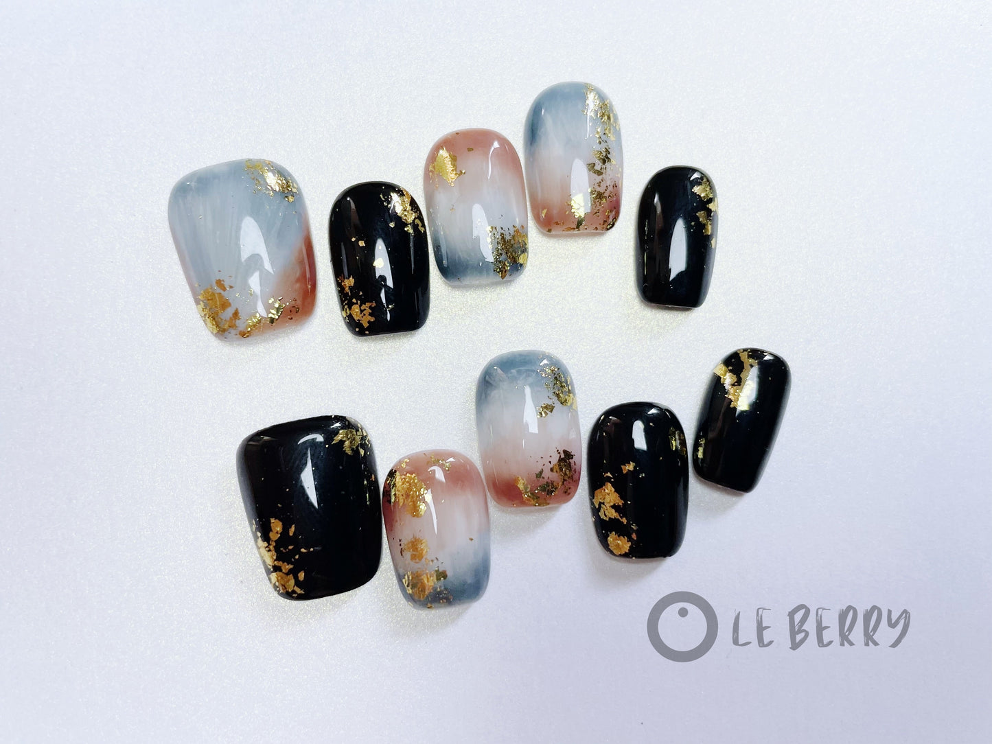 Le Berry “Jupiter” Squoval Handmade Press On Nails False Nails - Le Berry
