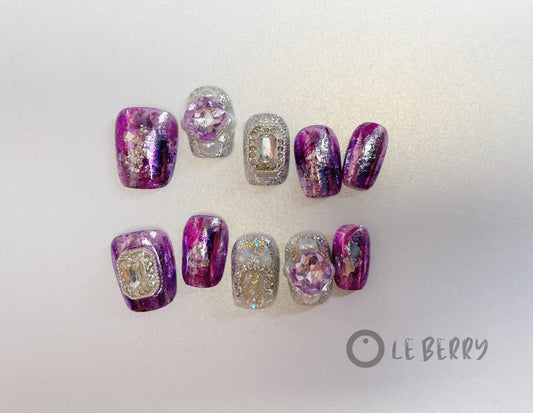 Le Berry “Fantasy” Squoval Handmade Press On Nails False Nails - Le Berry